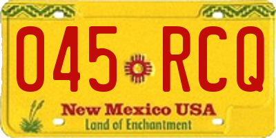 NM license plate 045RCQ