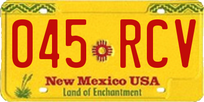 NM license plate 045RCV