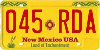 NM license plate 045RDA