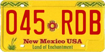 NM license plate 045RDB