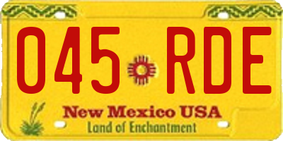 NM license plate 045RDE