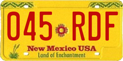 NM license plate 045RDF