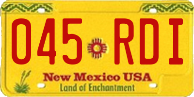 NM license plate 045RDI