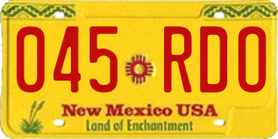NM license plate 045RDO