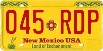 NM license plate 045RDP