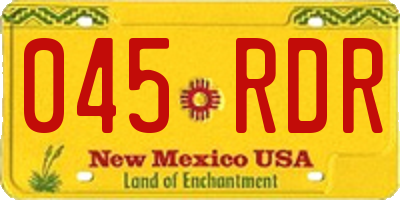 NM license plate 045RDR
