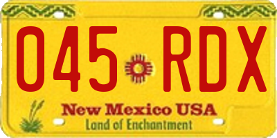 NM license plate 045RDX
