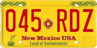 NM license plate 045RDZ
