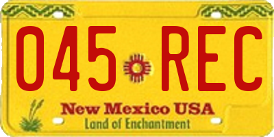 NM license plate 045REC