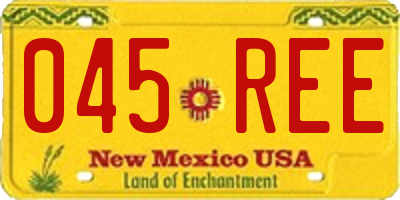 NM license plate 045REE