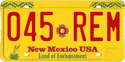 NM license plate 045REM