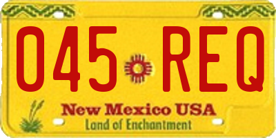 NM license plate 045REQ