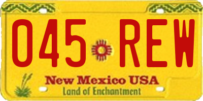 NM license plate 045REW