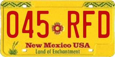NM license plate 045RFD
