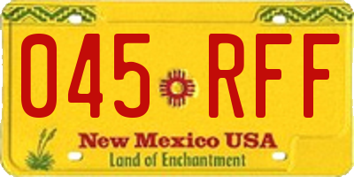 NM license plate 045RFF