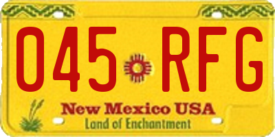 NM license plate 045RFG