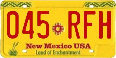 NM license plate 045RFH