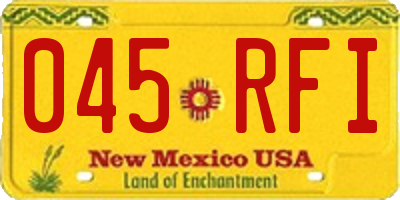NM license plate 045RFI