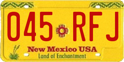NM license plate 045RFJ