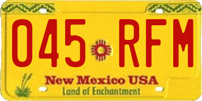 NM license plate 045RFM