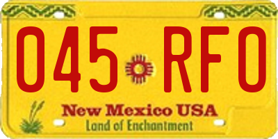 NM license plate 045RFO