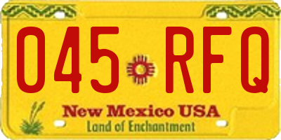 NM license plate 045RFQ