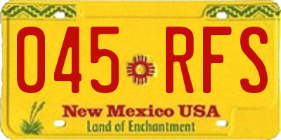 NM license plate 045RFS
