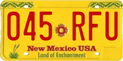 NM license plate 045RFU