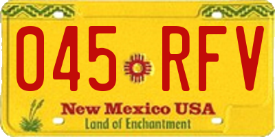 NM license plate 045RFV