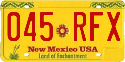 NM license plate 045RFX