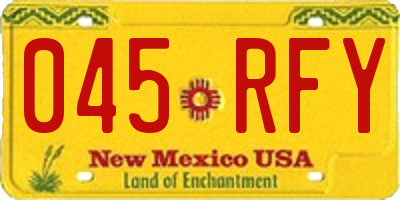 NM license plate 045RFY