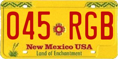 NM license plate 045RGB