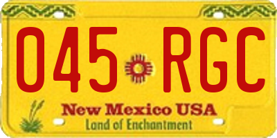 NM license plate 045RGC