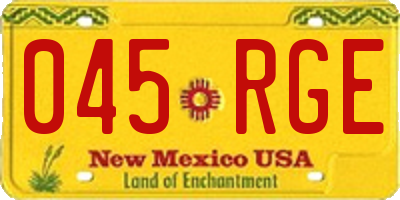 NM license plate 045RGE