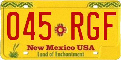 NM license plate 045RGF