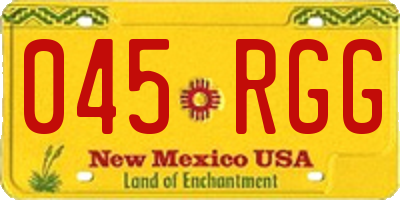 NM license plate 045RGG