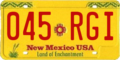 NM license plate 045RGI