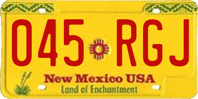 NM license plate 045RGJ