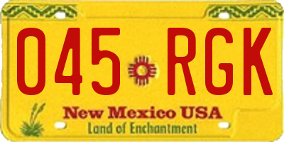 NM license plate 045RGK