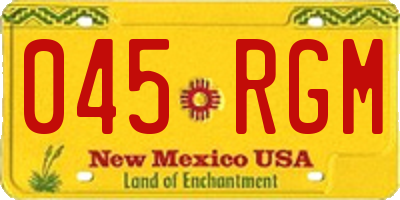 NM license plate 045RGM