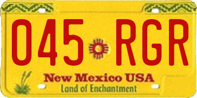 NM license plate 045RGR
