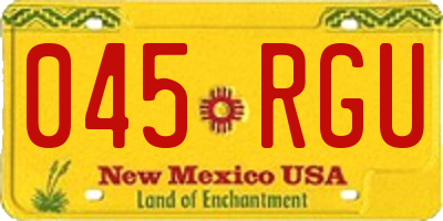 NM license plate 045RGU