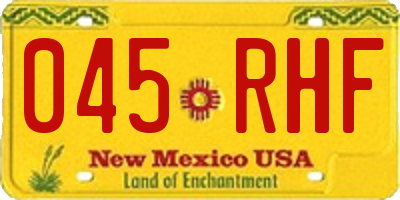 NM license plate 045RHF