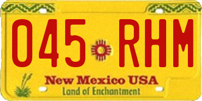 NM license plate 045RHM