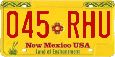 NM license plate 045RHU