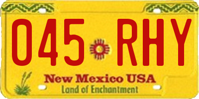 NM license plate 045RHY