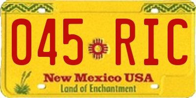 NM license plate 045RIC