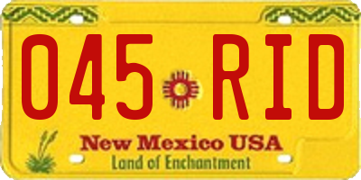 NM license plate 045RID