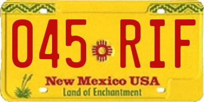 NM license plate 045RIF