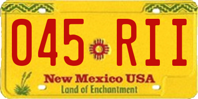 NM license plate 045RII